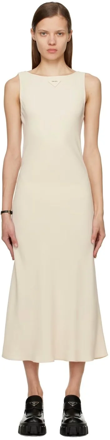 【送料&関税込】Prada Flared One Sleeve Midi Dress Prada Off-white Patch Midi Dress — UFO No More